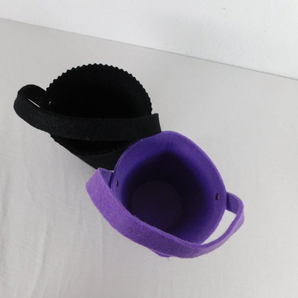 4 Halloween Felt Buckets Pumpkin Monsters Boo Trick or Treat Party Goodies 5" - Picture 11 of 11